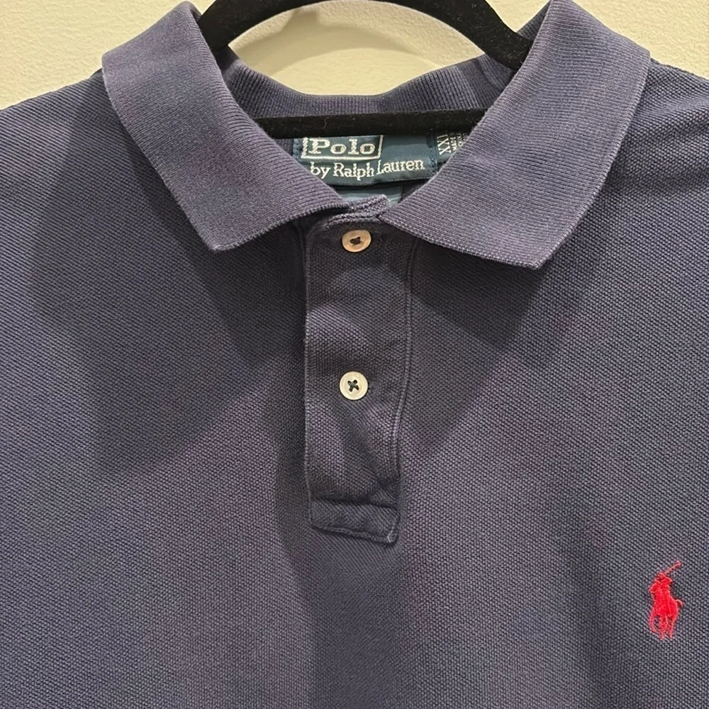 Polo Ralph Lauren men’s navy blue short sleeve Polo Shirt. Size XXL. Custom fit